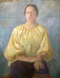 Н.х.  Портрет женщины в жёлтой кофте.  - Антиквар на диване. Интернет-магазин антиквариата.
